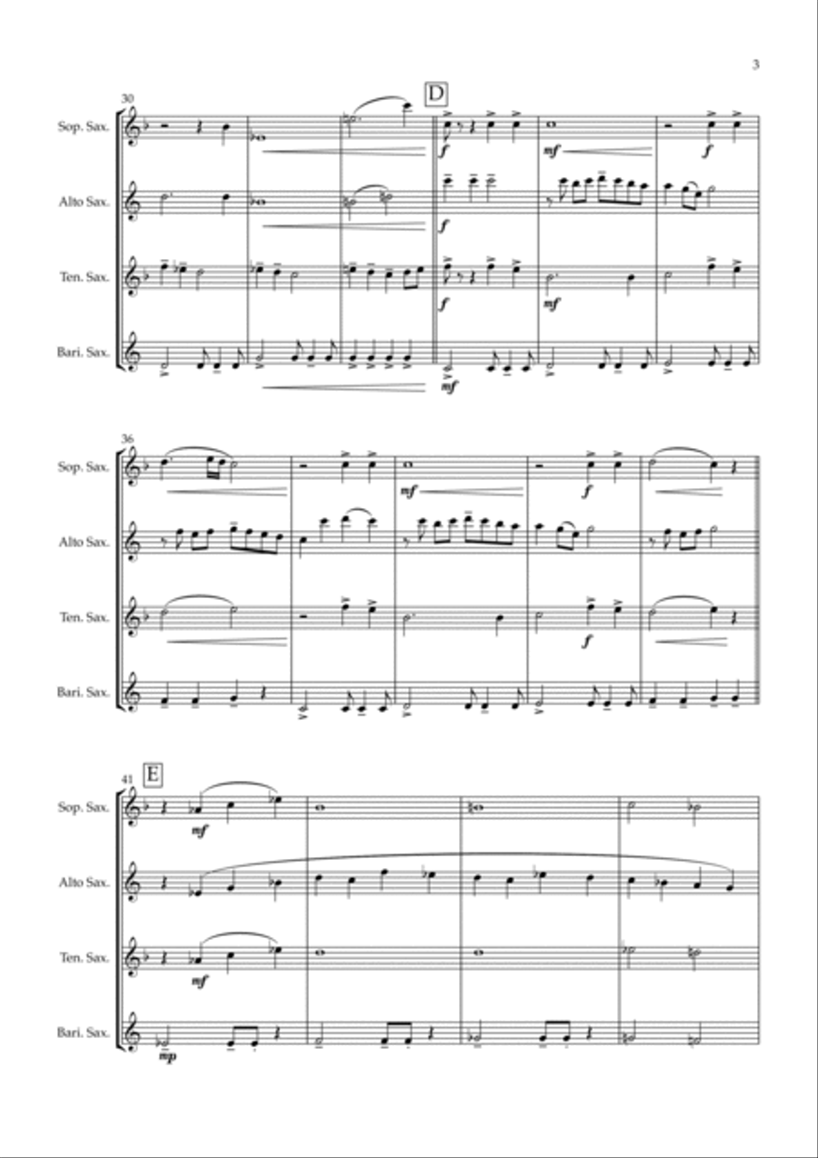 Uptown Girl Saxophone Quartet scores gallery preview page 4