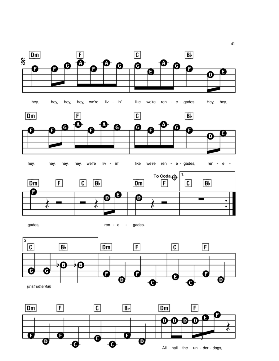 Renegades Electronic Keyboard scores gallery preview page 2