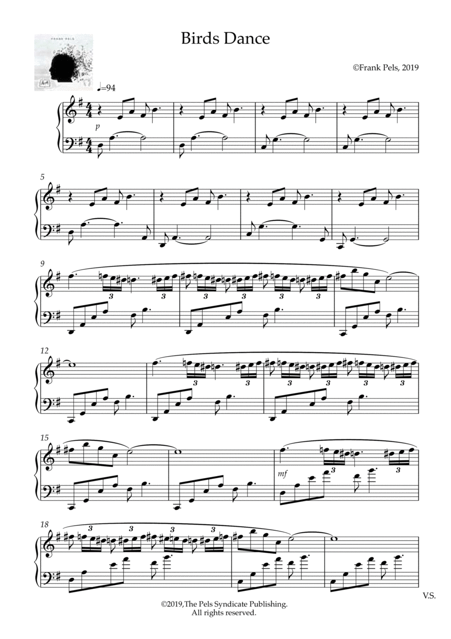 Birds Dance Piano Solo scores gallery preview page 1