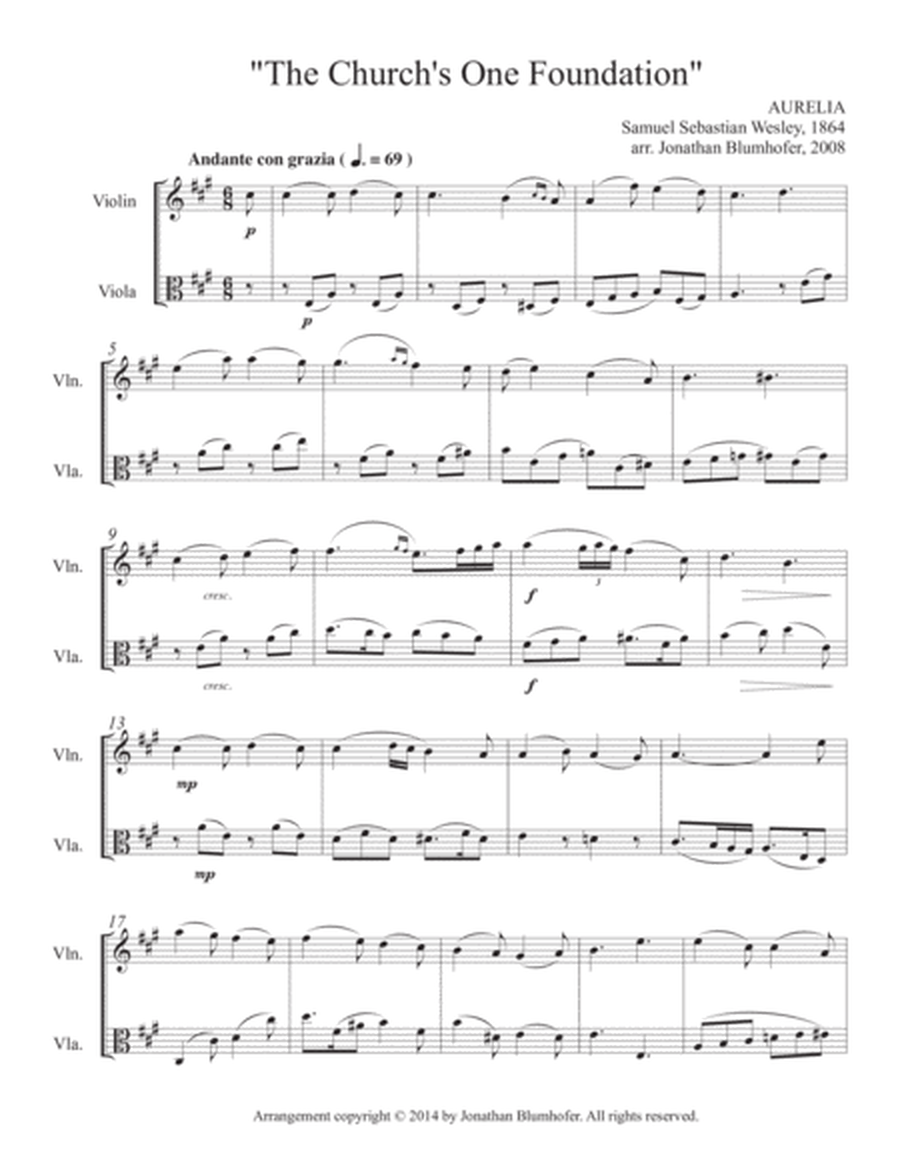 Six Hymn Arrangements for Violin and Viola