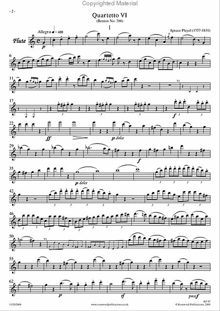 Quartet, Op. 19/6 Flute scores gallery preview page 3