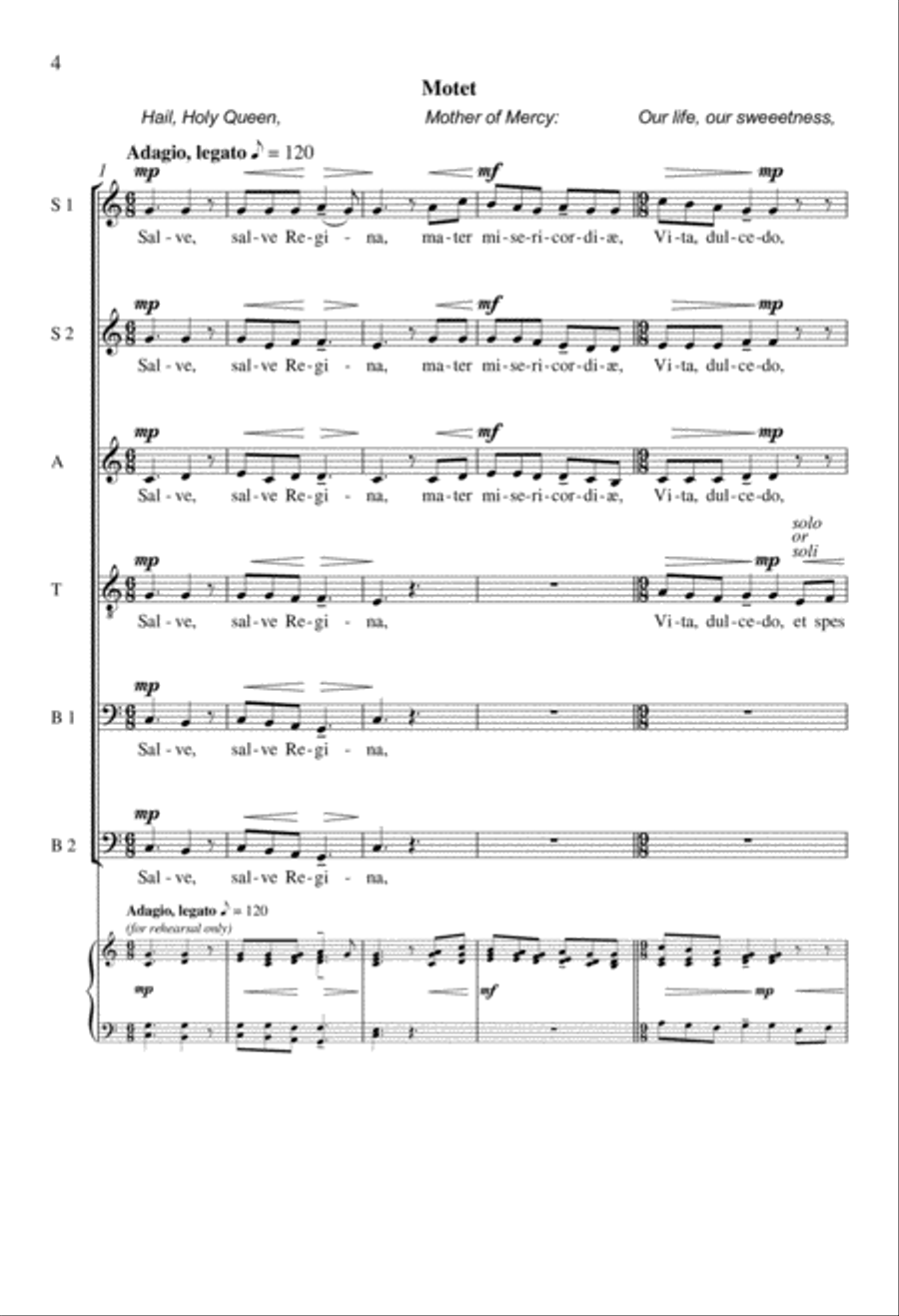 Salve Regina A Cappella scores gallery preview page 4