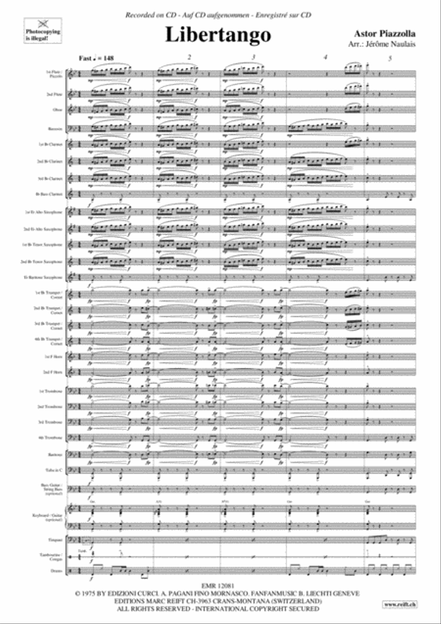 Libertango Concert Band scores gallery preview page 3