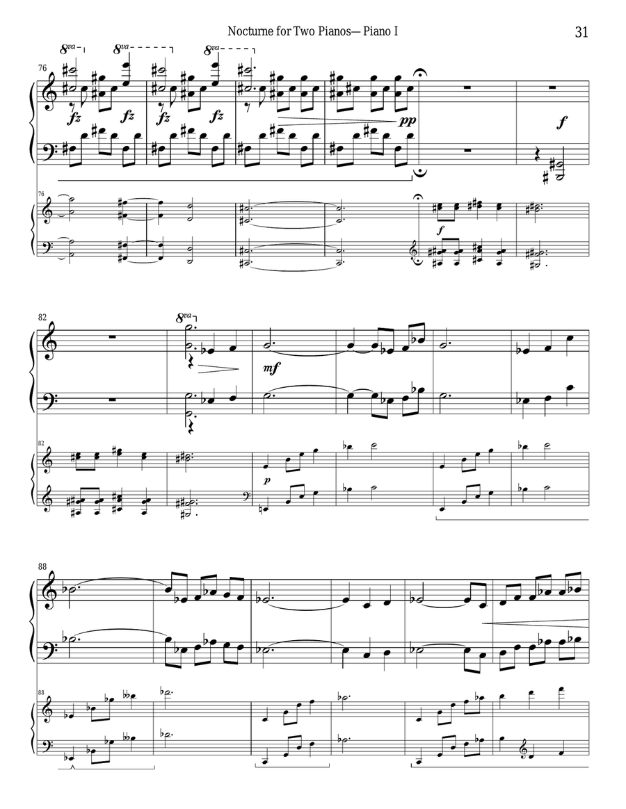 Nocturne For Two Pianos Nocturne For Two Pianos 2 Pianos, 4-Hands scores gallery preview page 6
