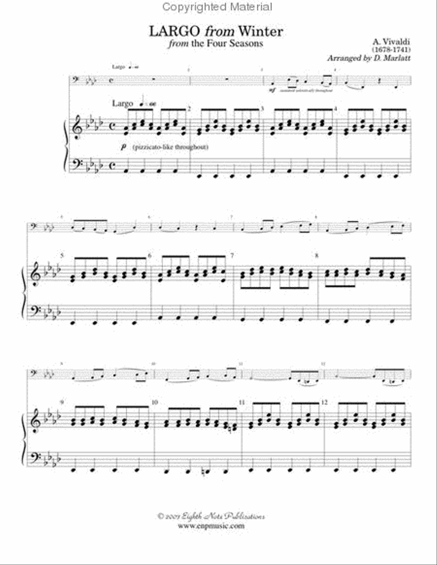 Largo from Winter (from The Four Seasons) Small Ensemble scores gallery preview page 2
