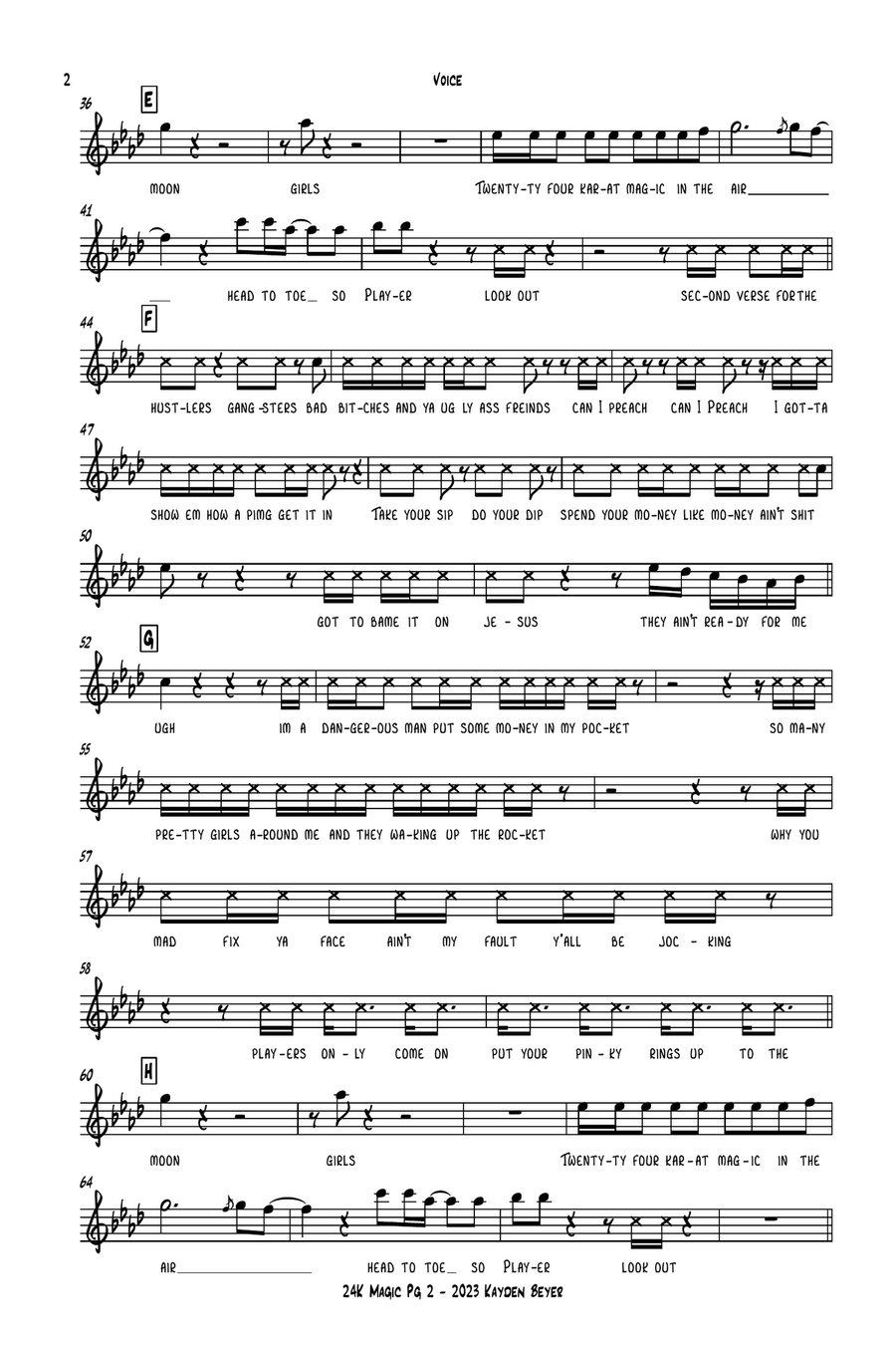 24k Magic - Score Only Jazz Ensemble scores gallery preview page 2