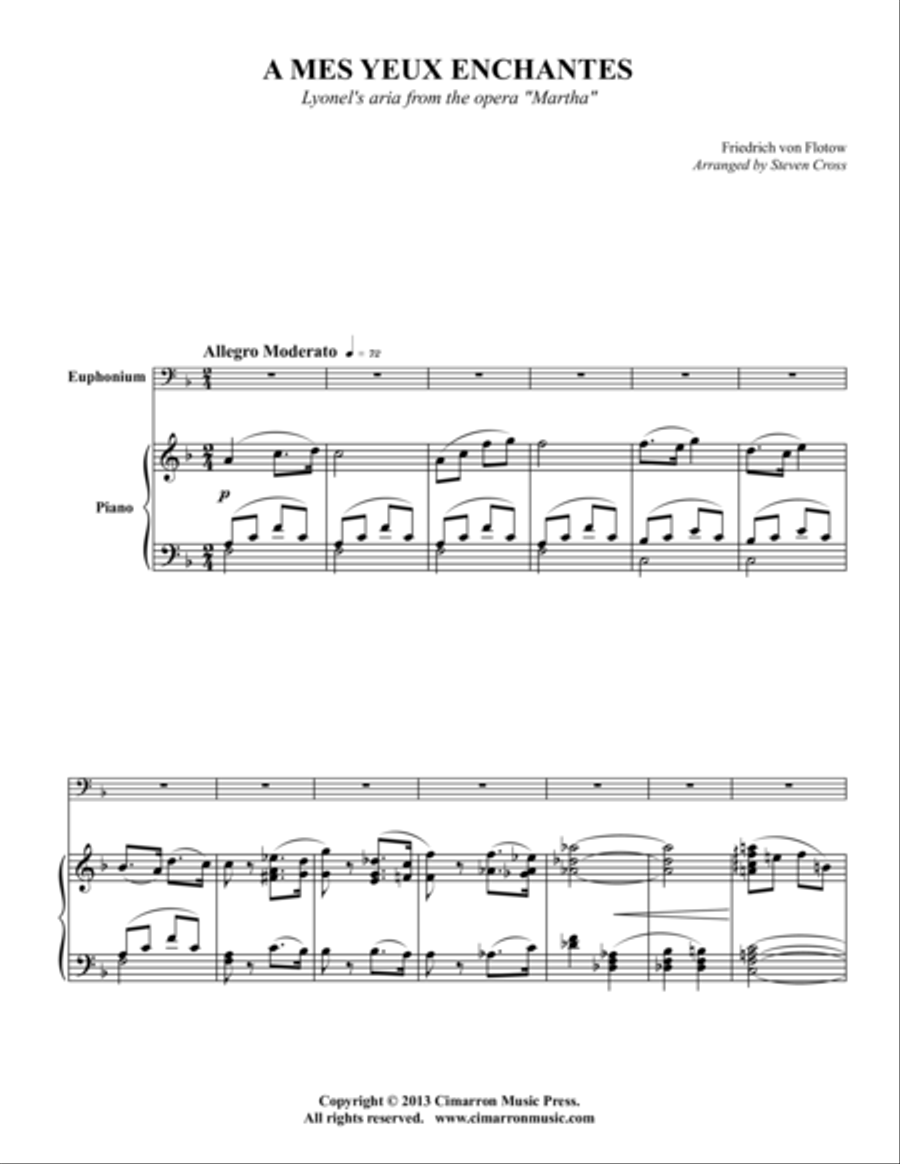 A Mes Yeux Enchantes Euphonium scores gallery preview page 1