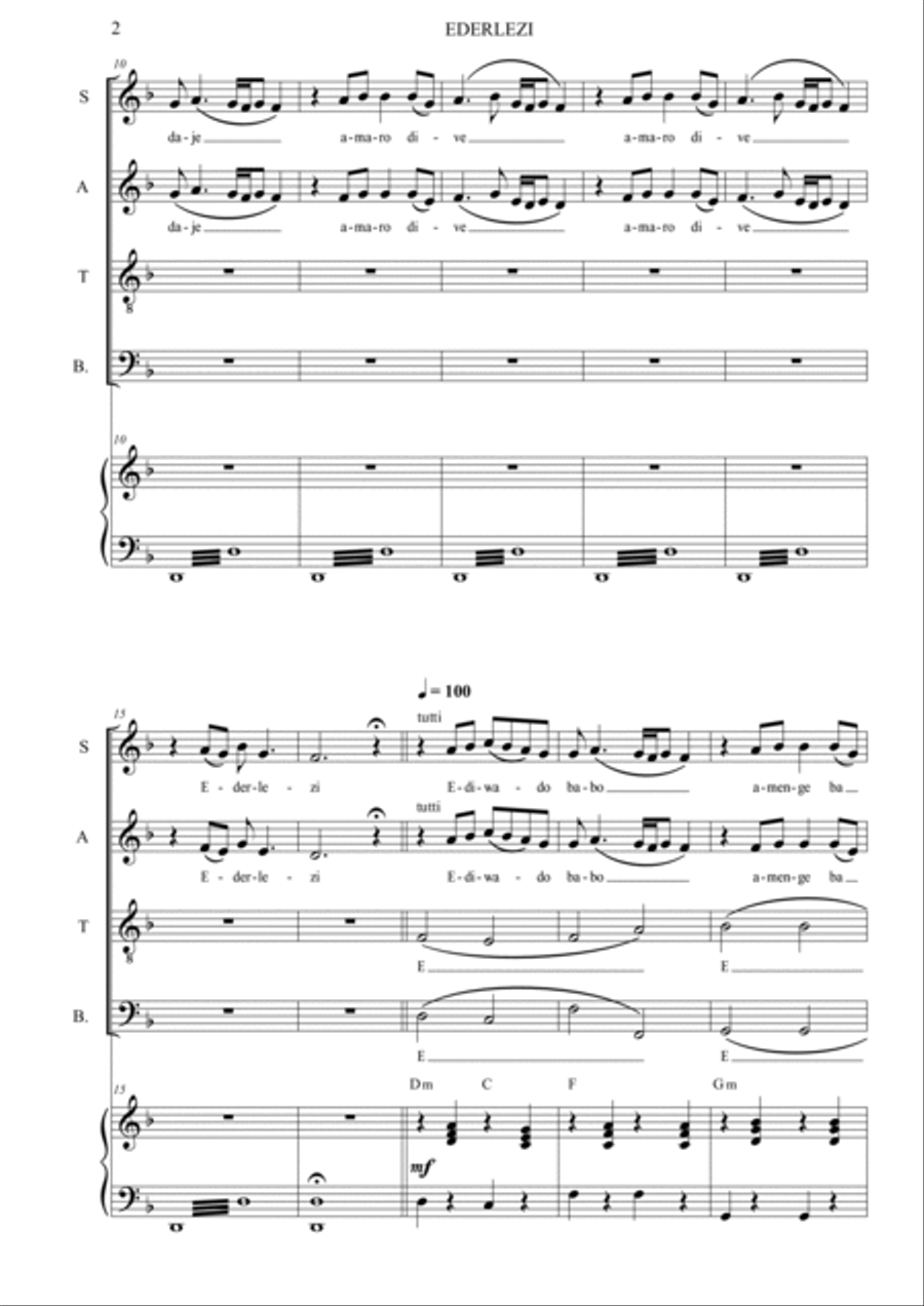 Ederlezi 4-Part scores gallery preview page 5