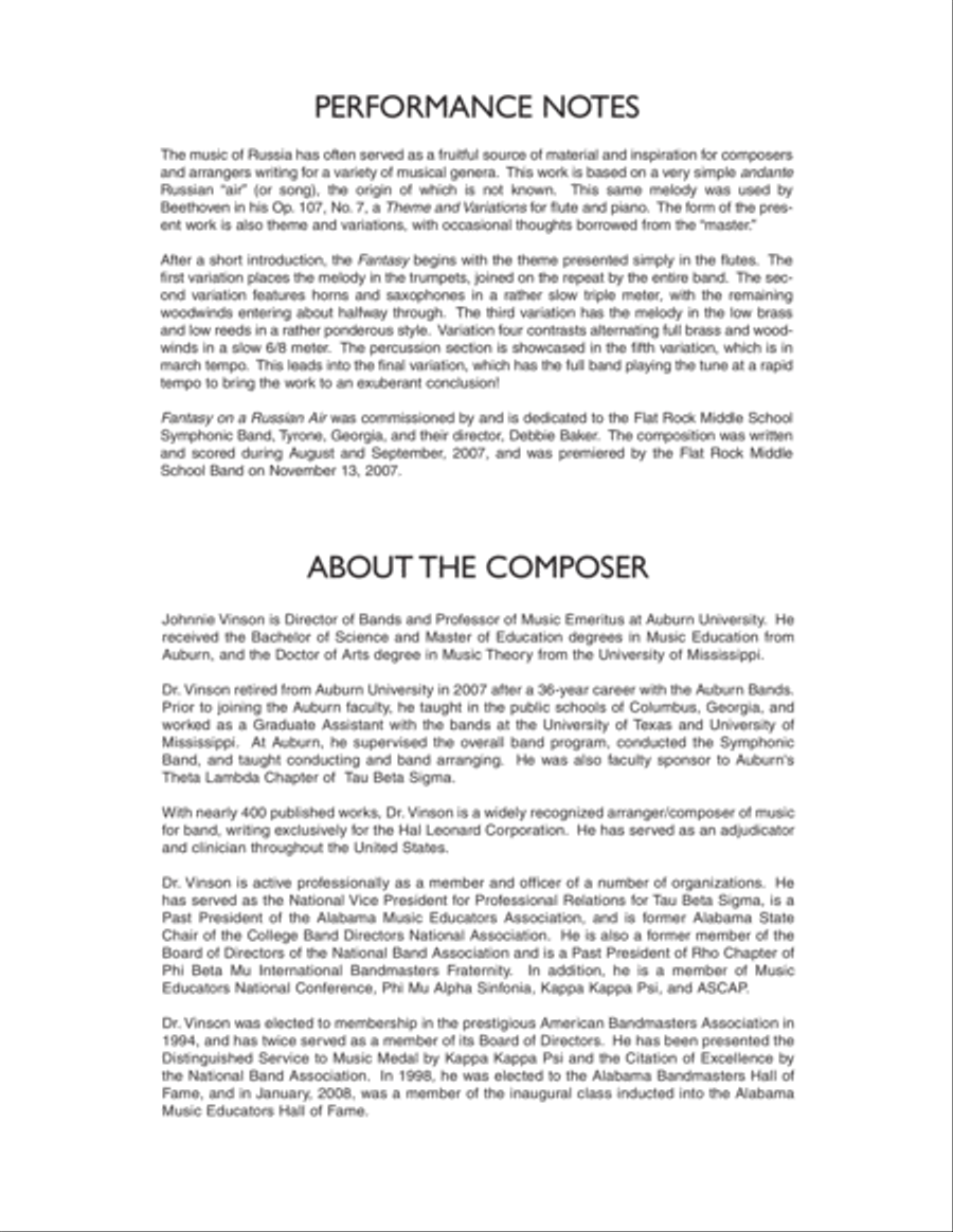 Fantasy on a Russian Air - Full Score Score scores gallery preview page 2
