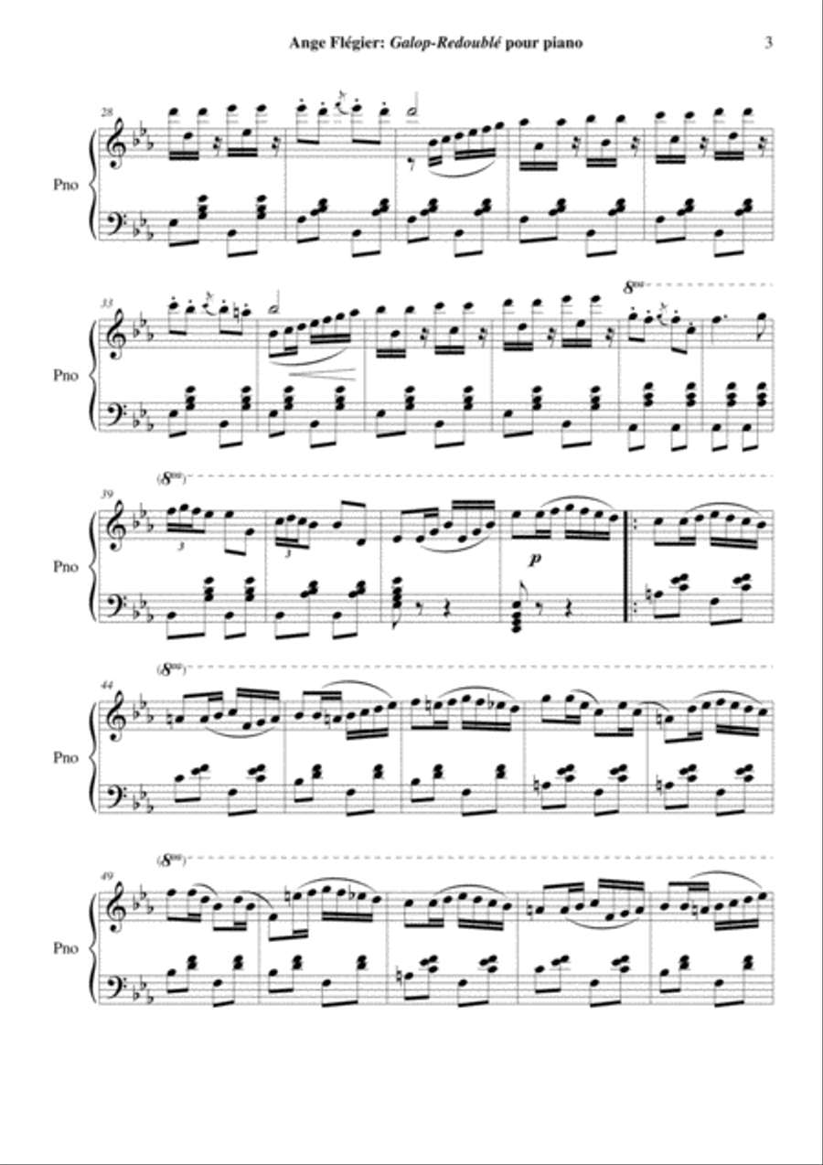 Ange Flégier: Galop-Redoublé for piano Piano Solo scores gallery preview page 3