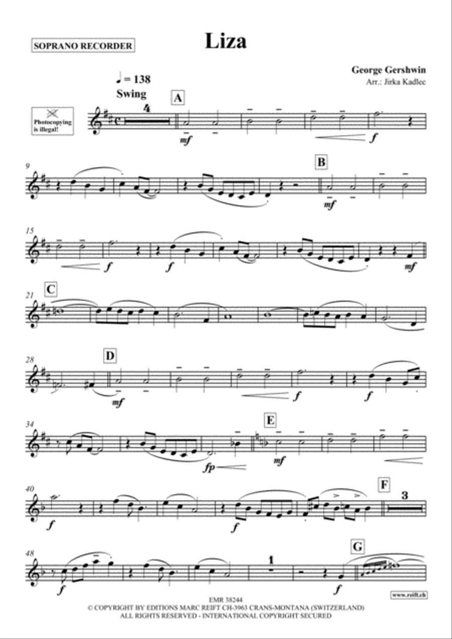 Liza Liza Soprano Recorder scores gallery preview page 2