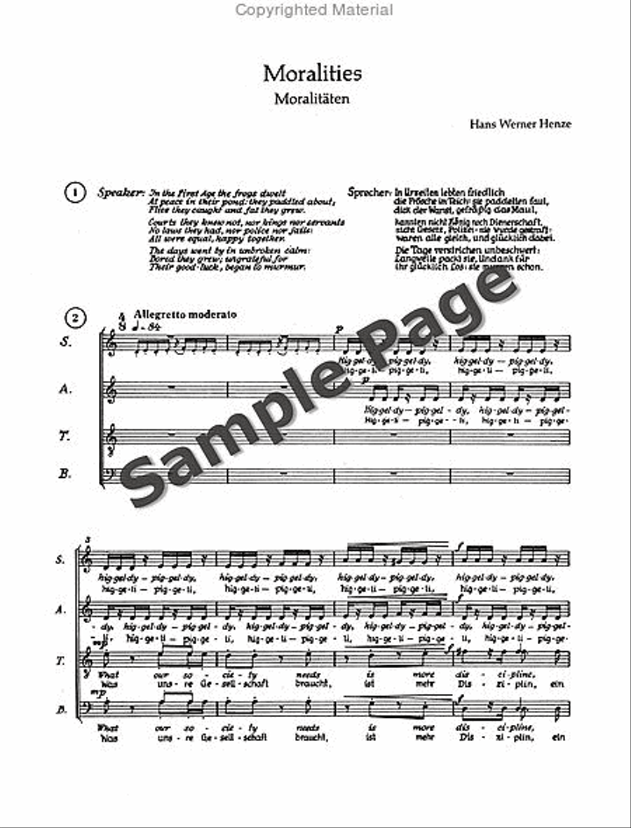 Henze Moralities(1967) Chor.score 4-Part scores gallery preview page 4
