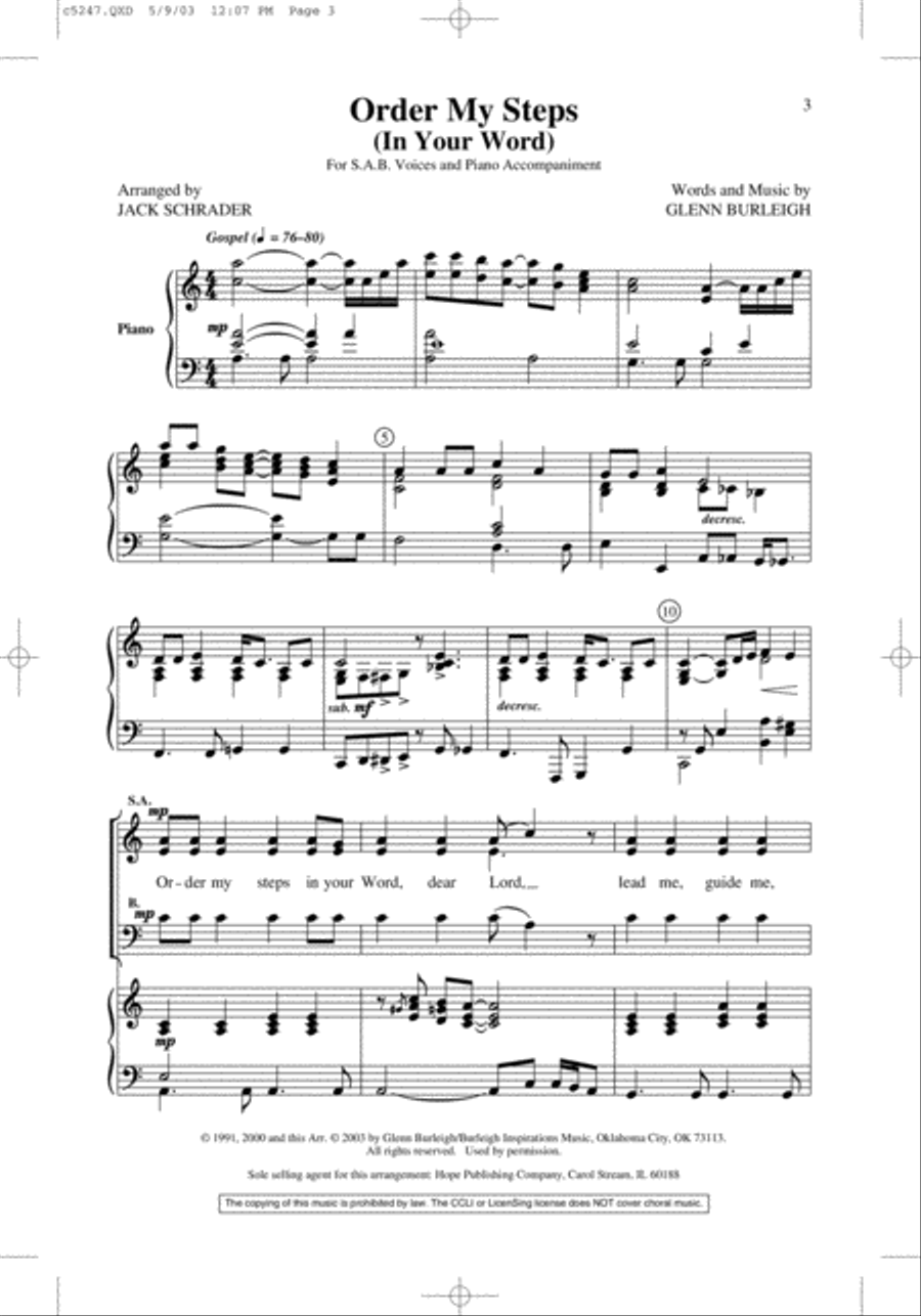 Order My Steps 4-Part scores gallery preview page 2