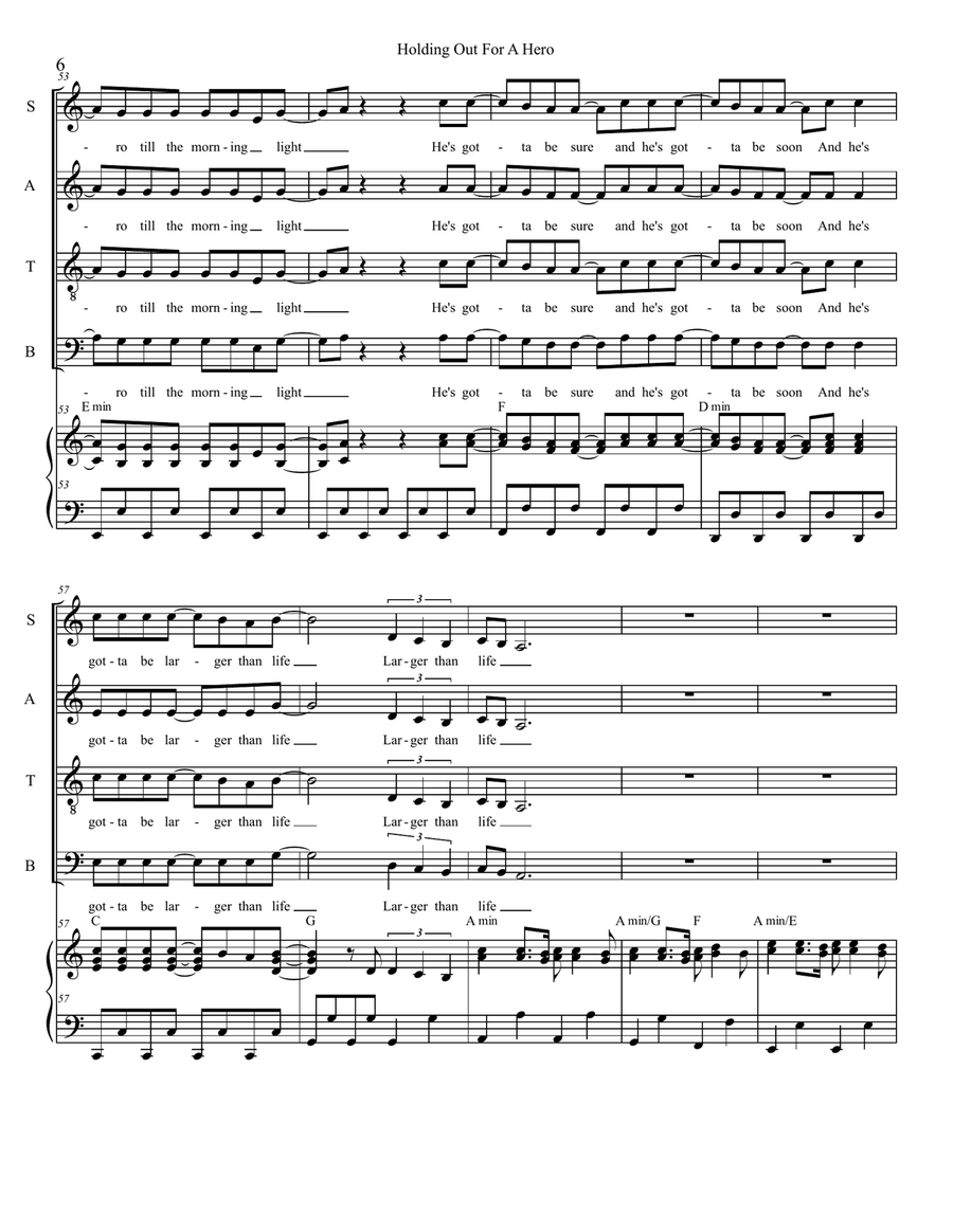 Holding Out For A Hero 4-Part scores gallery preview page 6