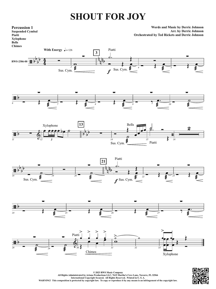 Shout for Joy: 1st Percussion