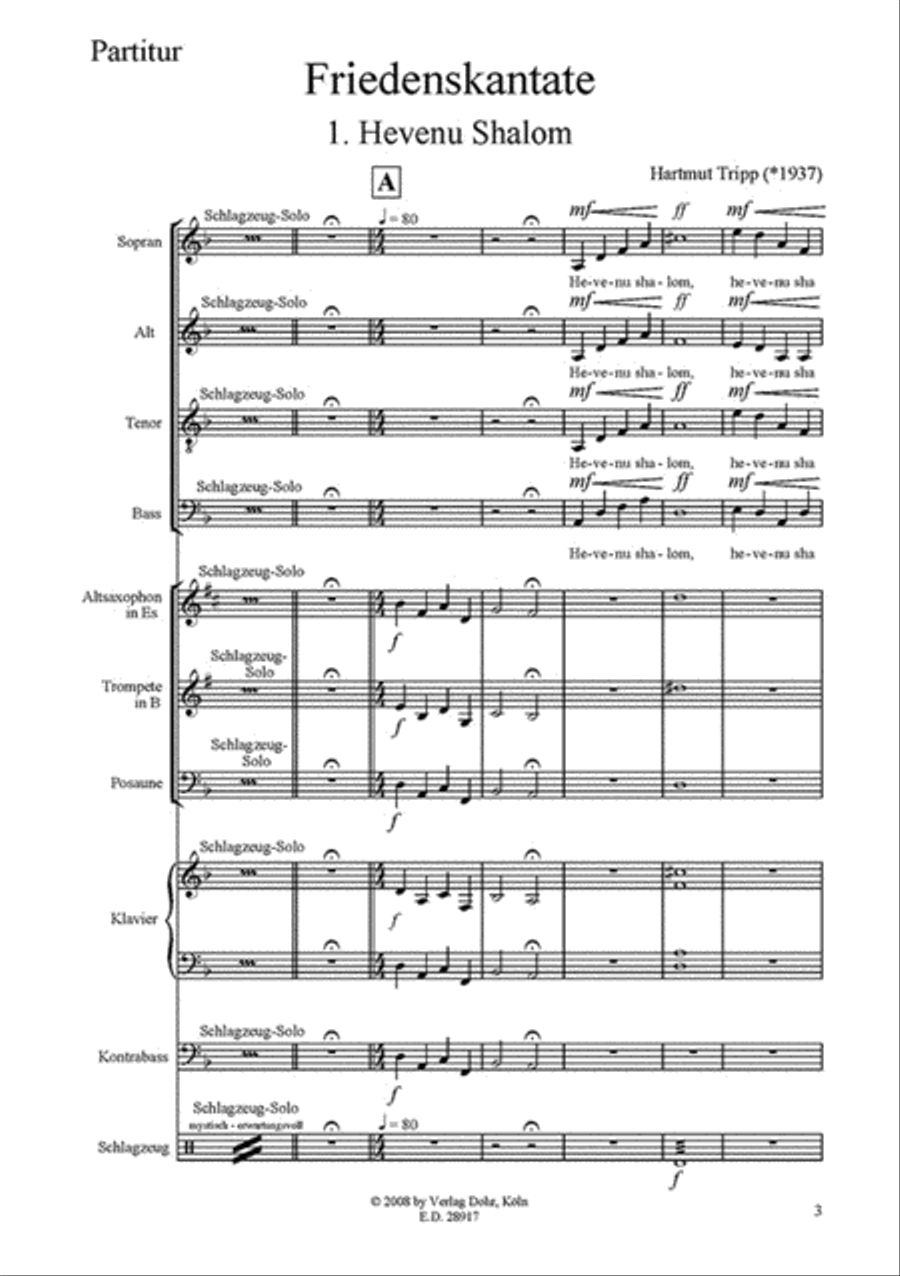 Friedenskantate (2003) (für vierstimmigen gem. Chor, Jazz-Ensemble und Orgel) 4-Part scores gallery preview page 2