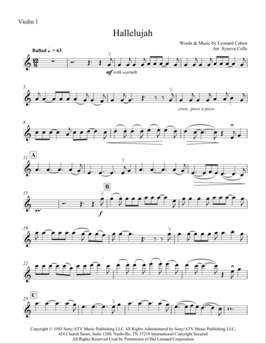 Hallelujah String Trio scores gallery preview page 5