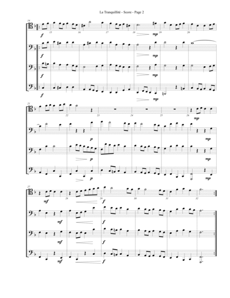 La Tranquillité for Trombone or Low Brass Quartet image number null