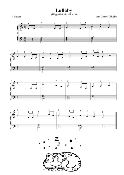 Lullaby (Wiegenlied, Op. 49, nº 4) - Brahms image number null
