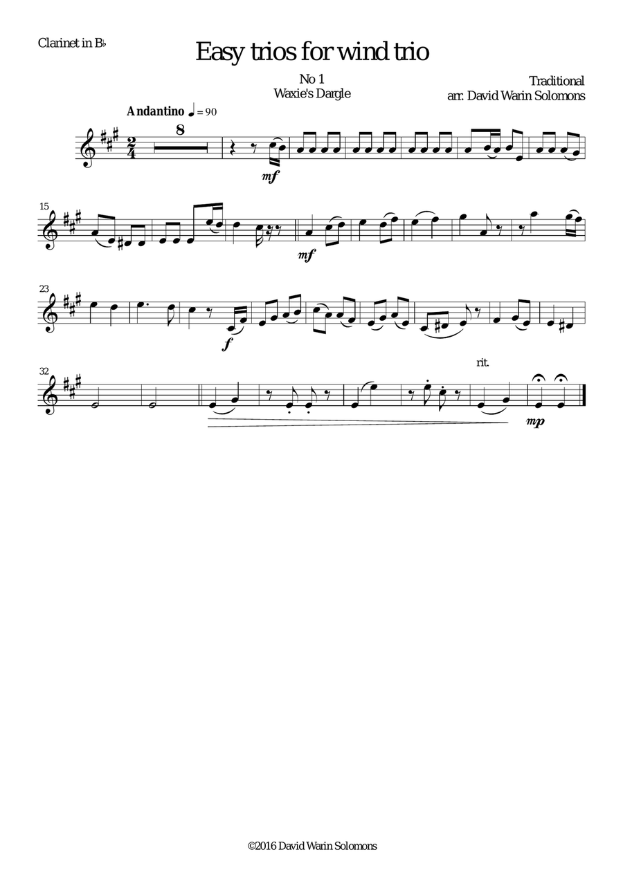 15 easy wind trios (oboe, clarinet, bassoon) Woodwind Trio scores gallery preview page 4