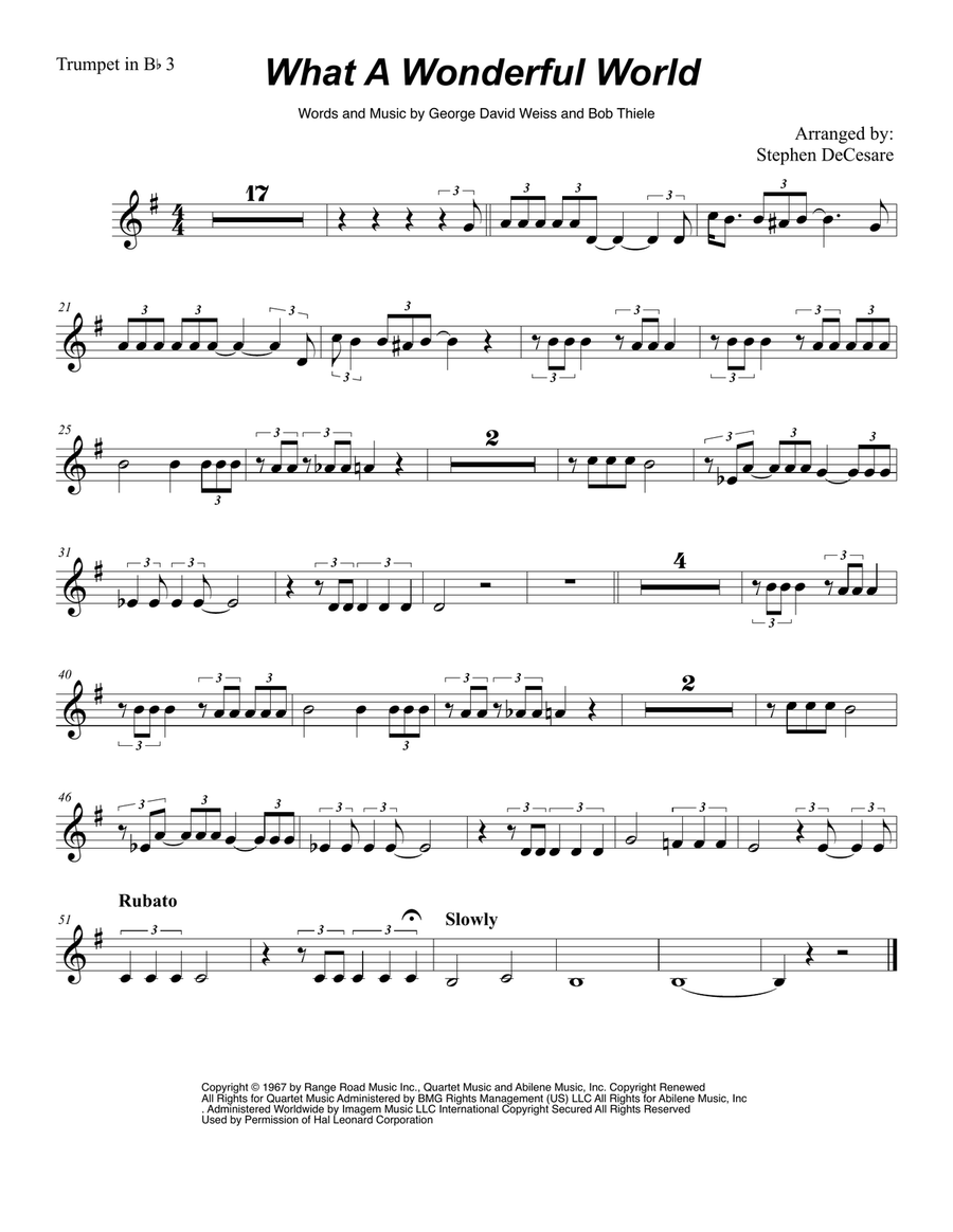 What A Wonderful World Brass Ensemble scores gallery preview page 6