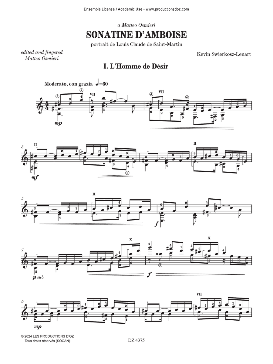 Sonatine d’Amboise Classical Guitar scores gallery preview page 3