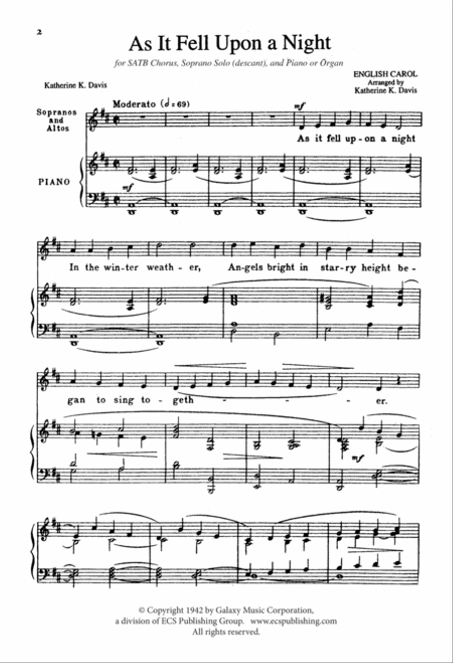As it Fell Upon a Night As it Fell Upon a Night 4-Part scores gallery preview page 2
