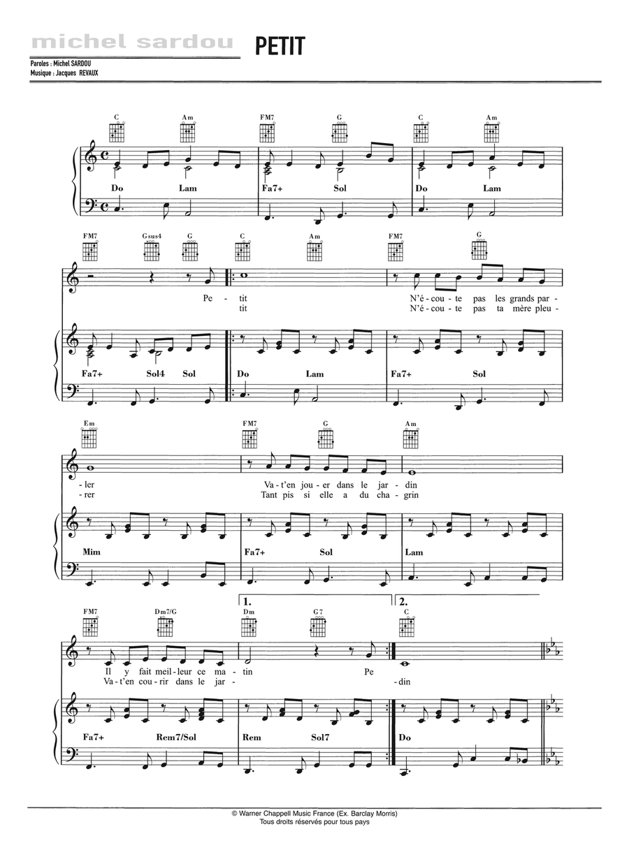Petit Petit Piano, Vocal scores gallery preview page 1