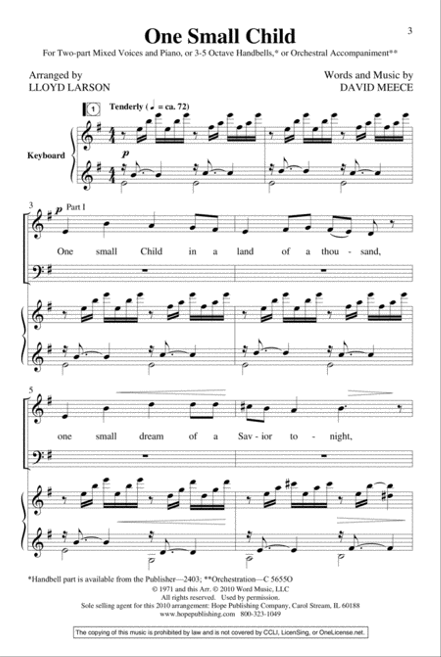 One Small Child One Small Child Choir scores gallery preview page 2