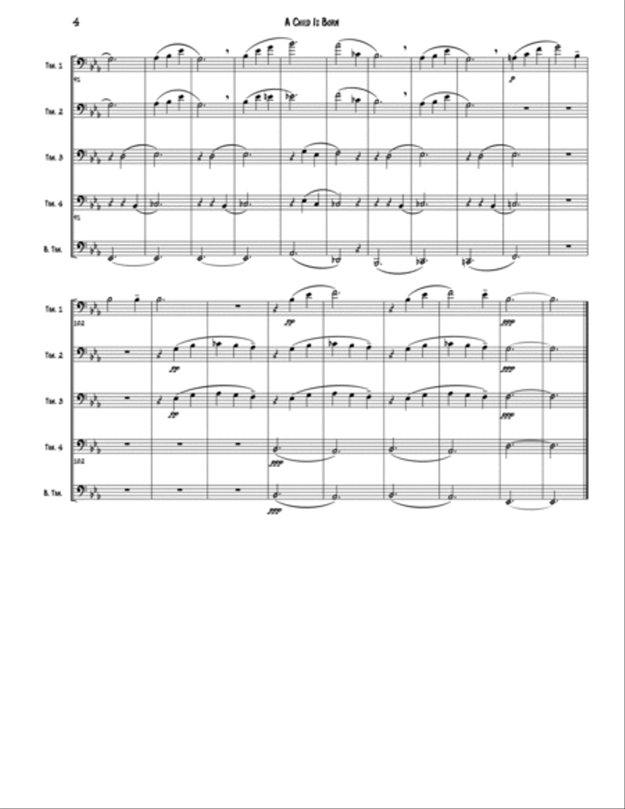 A Child Is Born Brass Quintet scores gallery preview page 4