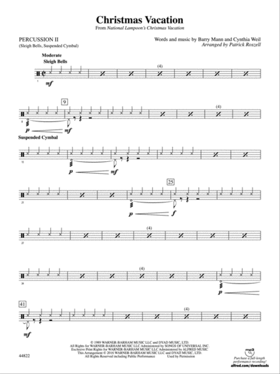 Christmas Vacation: 2nd Percussion Full Orchestra scores gallery preview page 1