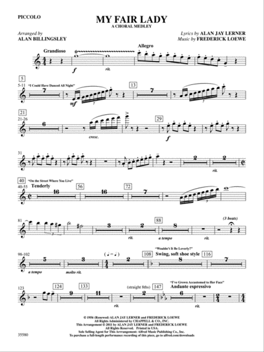 My Fair Lady: Piccolo Piccolo scores gallery preview page 1