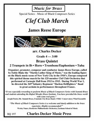 Clef Club March for Brass Quintet