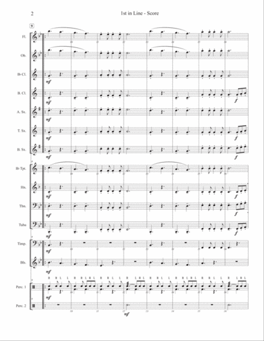 1st in Line (March) Concert Band scores gallery preview page 4
