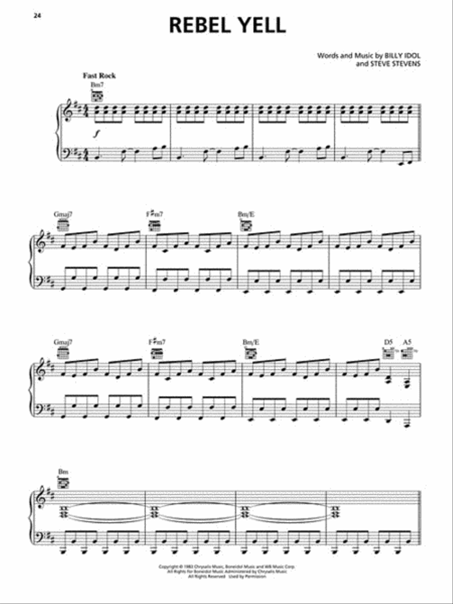 The Very Best of Billy Idol - Idolize Yourself Piano, Vocal, Guitar scores gallery preview page 3