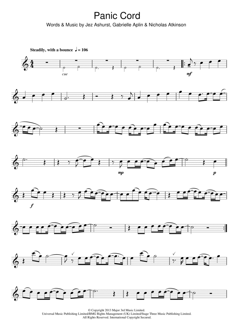 Panic Cord Panic Cord Piano scores gallery preview page 1
