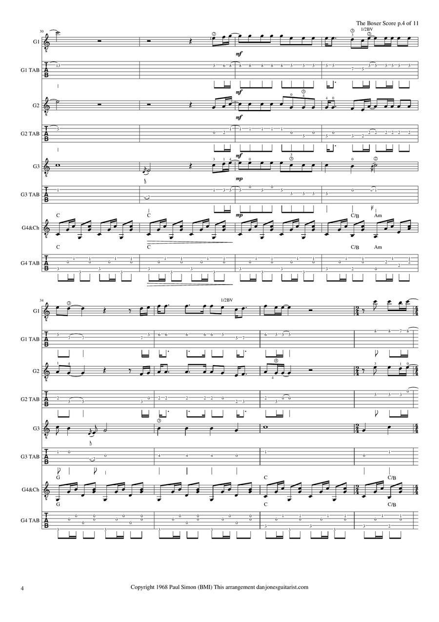 The Boxer Guitar Ensemble scores gallery preview page 4