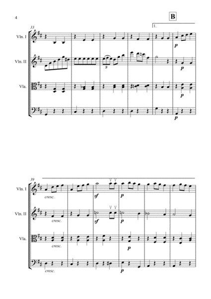 Chopin: Grande Valse Brilliante for String Quartet - Score and Parts image number null