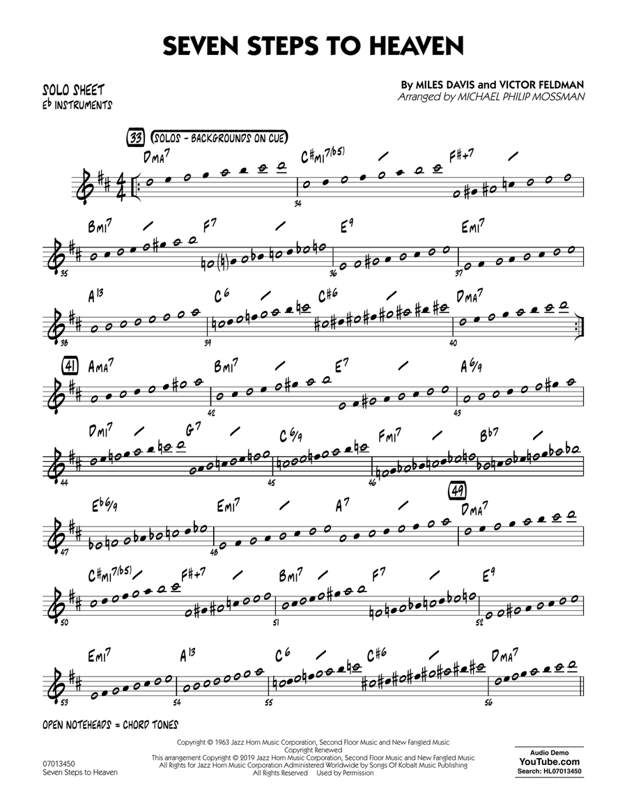 Seven Steps to Heaven (arr. Michael Philip Mossman) - Eb Solo Sheet