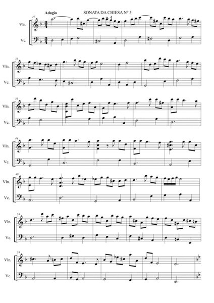 Albinoni - SONATA DA CHIESA N° 5. Arr. per Violino e Cello image number null
