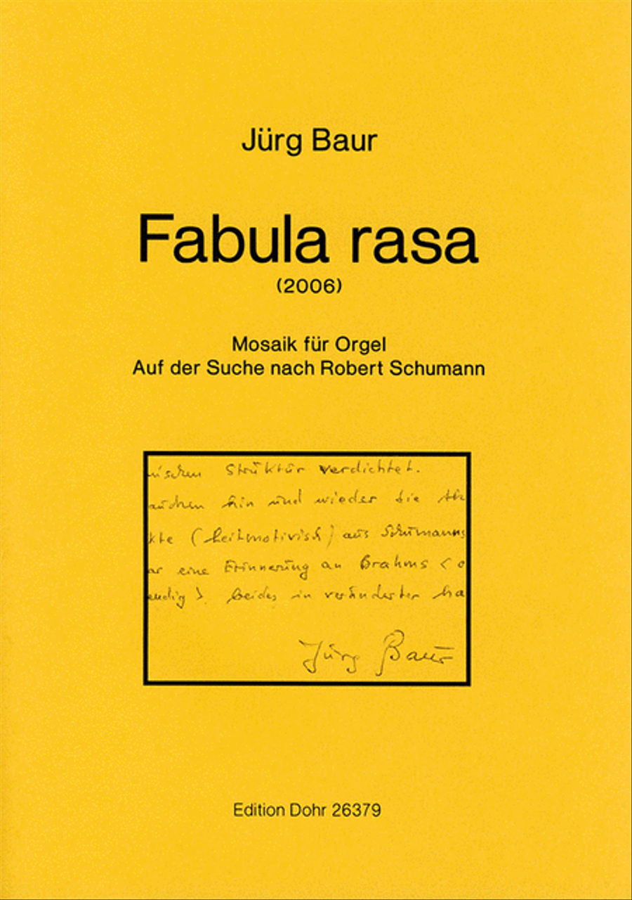 Fabula rasa (2006) -Mosaik für Orgel. Auf der Suche nach Robert Schumann- Organ scores gallery preview page 1