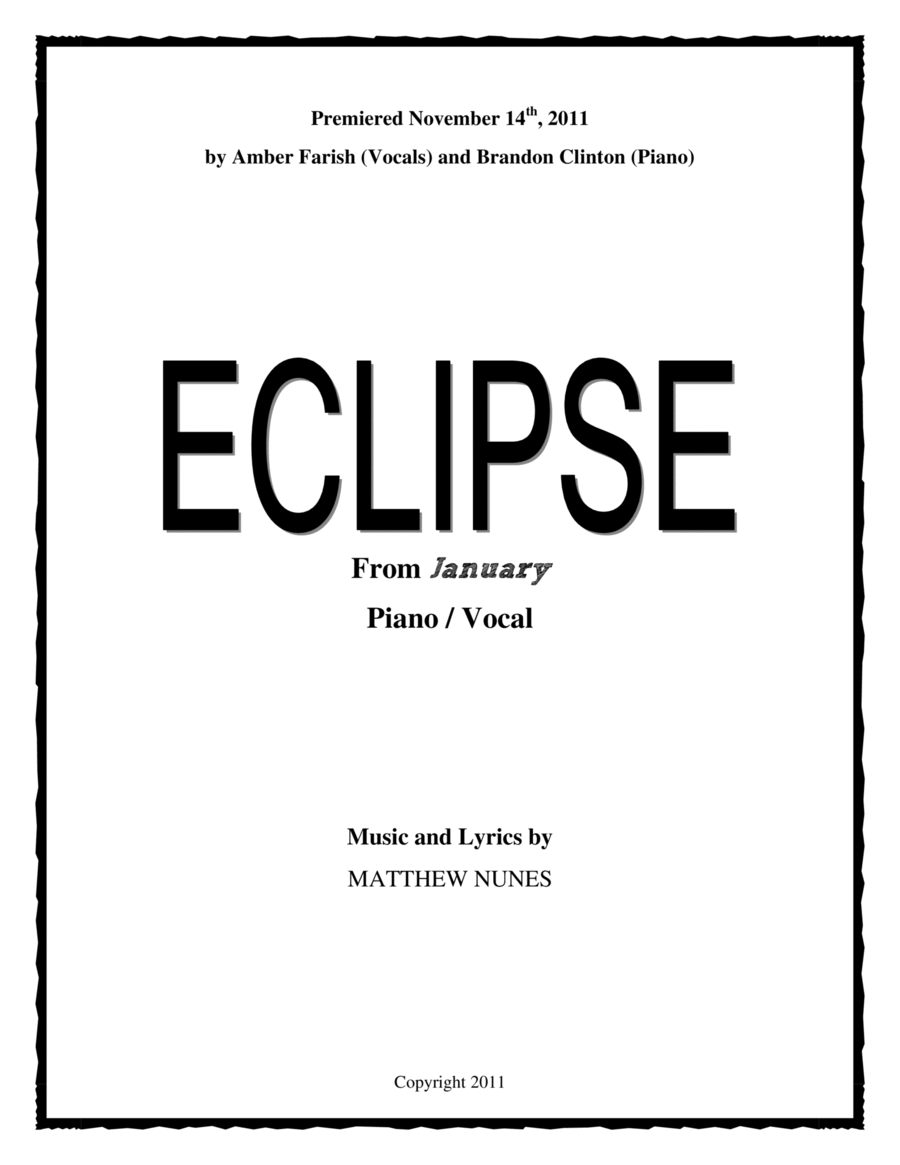 Eclipse for Mezzo-Soprano and Piano Mezzo-Soprano Voice scores gallery preview page 1
