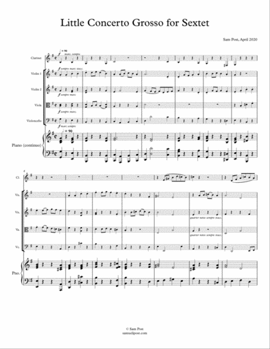 Little Concerto Grosso for Sextet, op. 56 Small Ensemble scores gallery preview page 1