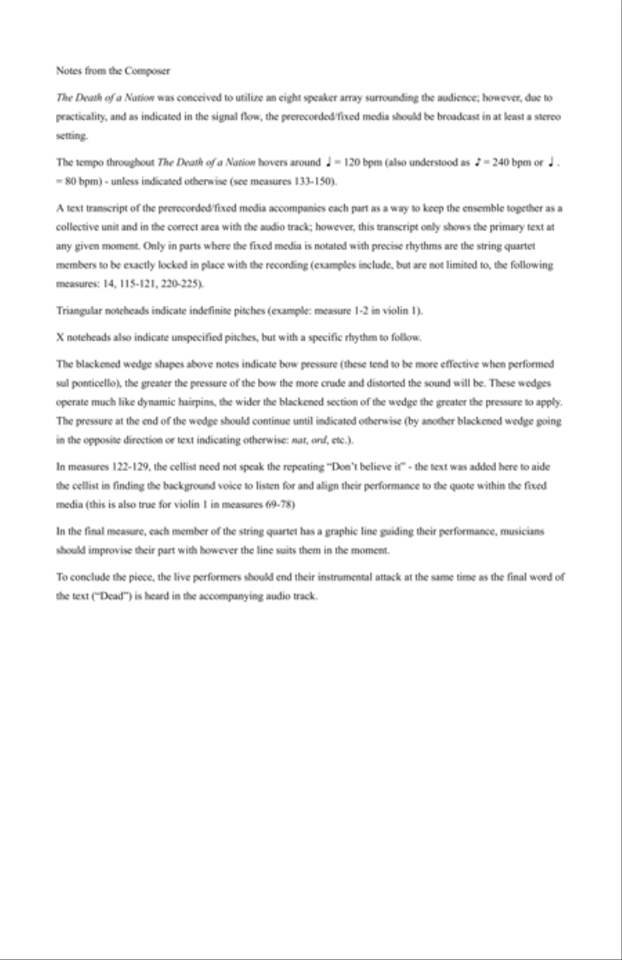The Death of a Nation String Quartet scores gallery preview page 3