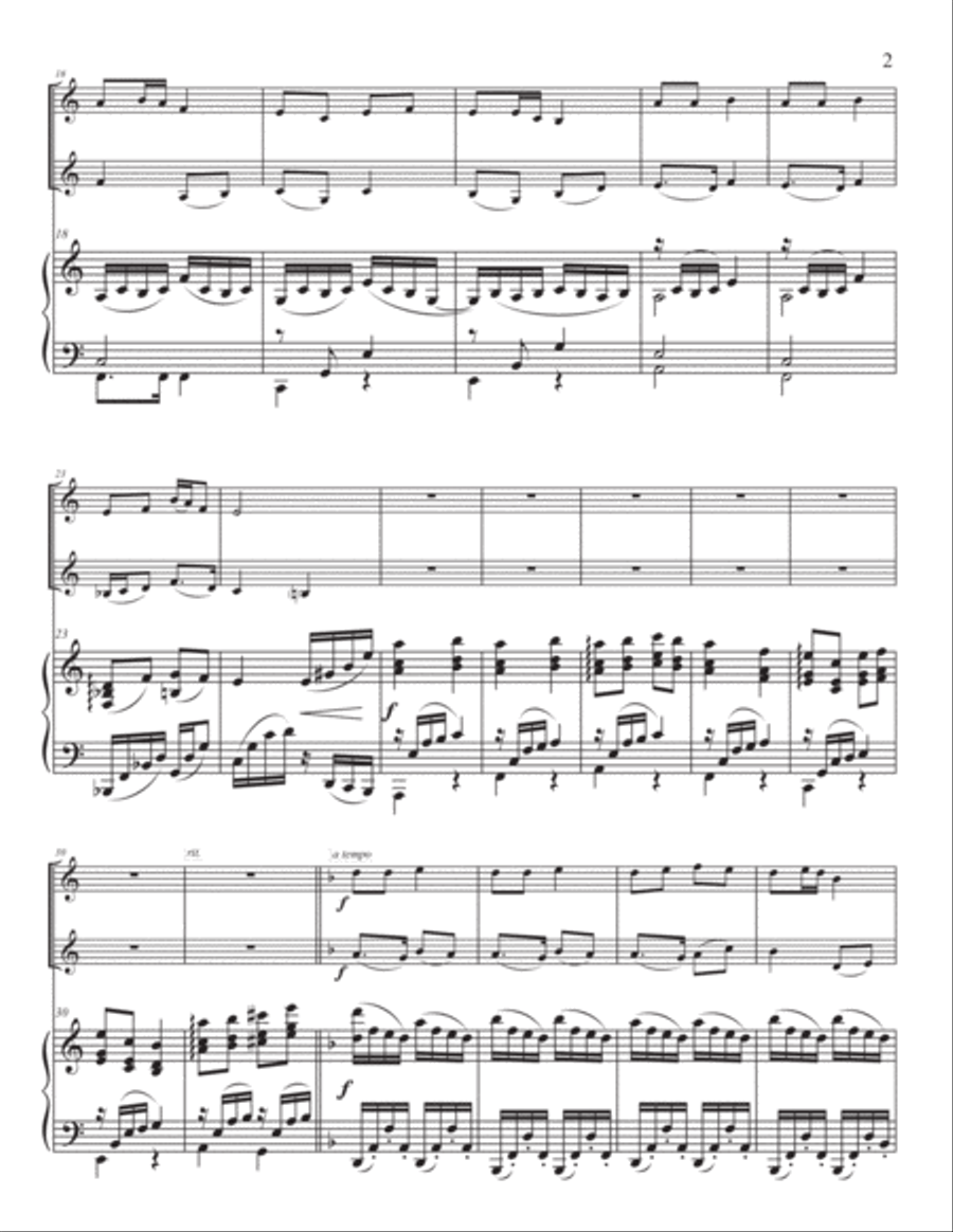Sakura, Sakura, for two violins and piano String Duet scores gallery preview page 3