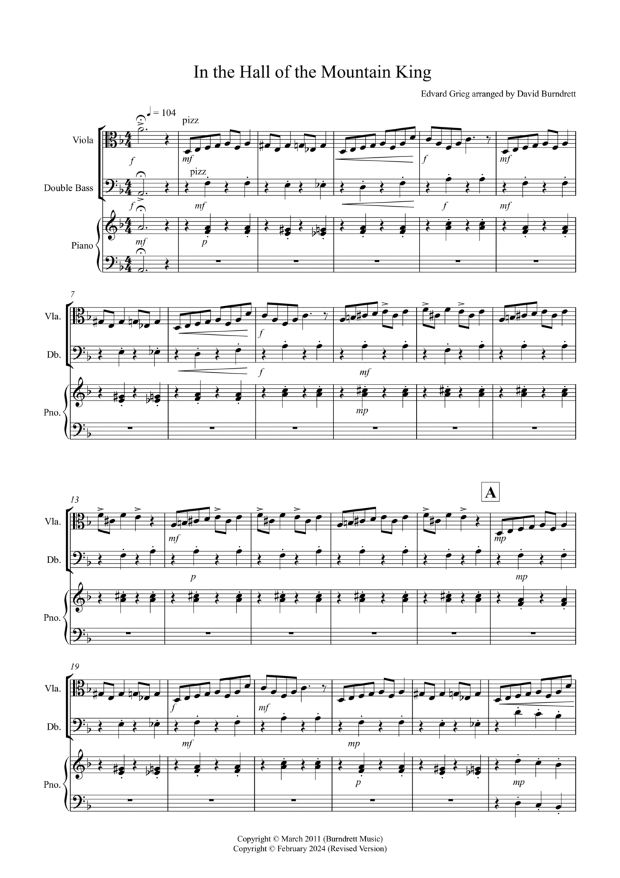 In the Hall of the Mountain King for Viola and Double Bass Duet String Duet scores gallery preview page 1