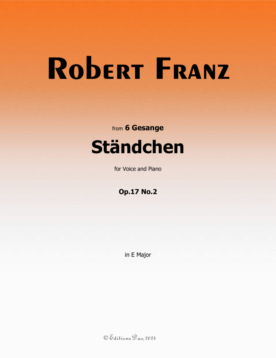 Standchen, by Robert Franz, in E Major Voice scores gallery preview page 1