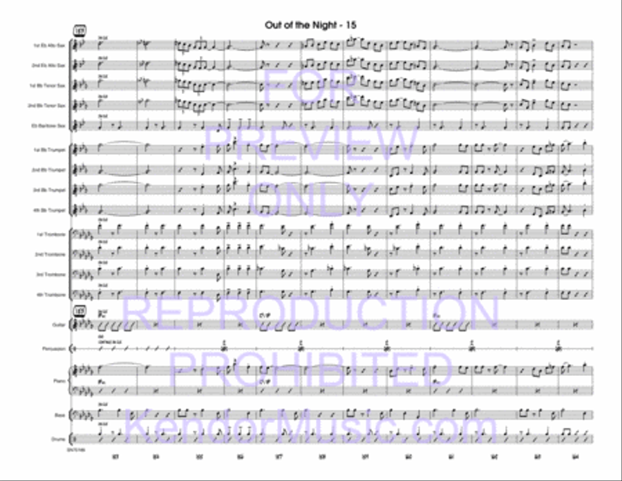 Out Of The Night (Dark Orchid) (Full Score) Jazz Ensemble scores gallery preview page 16