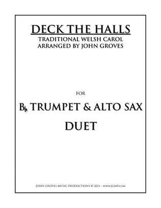 Book cover for Deck The Halls - Trumpet & Alto Sax Duet