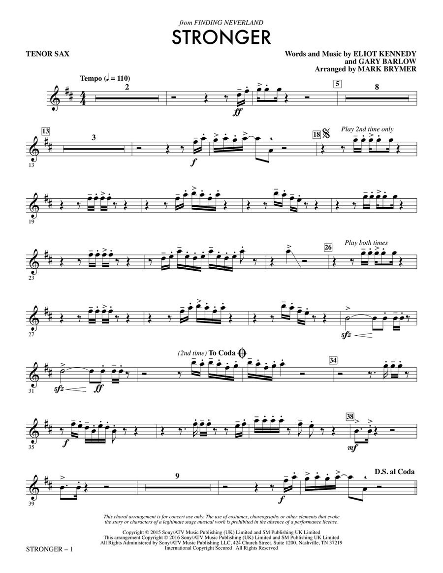 Stronger - Tenor Saxophone